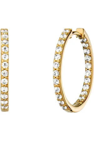 JULIE JULSEN Klappcreolen 925/- Sterling Silber Zirkonia weiß Creolen 1 ct Damen (134.89 € / 1 ct)