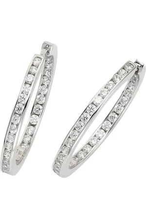 CELESTA Ohrring 925/- Sterling Silber Zirkonia weiß Creolen 1 ct Damen (99.99 € / 1 ct)
