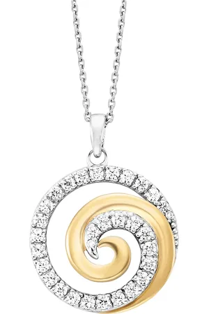 JULIE JULSEN Anhänger mit Kette 925/- Sterling Silber Zirkonia weiß Charms & Kettenanhänger 1 ct Damen (158.99 € / 1 ct)