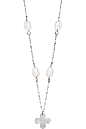 JULIE JULSEN Anhänger mit Kette 925/- Sterling Silber Perle weiß Charms & Kettenanhänger 1 ct Damen (97.99 € / 1 ct)