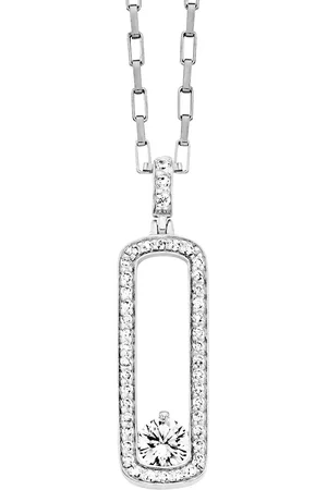 JULIE JULSEN Anhänger mit Kette 925/- Sterling Silber Zirkonia weiß Charms & Kettenanhänger 1 ct Damen (158.99 € / 1 ct)