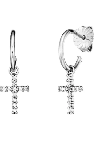 JULIE JULSEN Creolen 925/- Sterling Silber Zirkonia weiß 1 ct Damen (92.89 € / 1 ct)