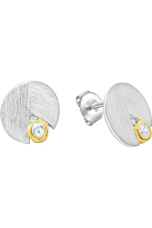 CELESTA Ohrring 925 Silber vergoldet Zirkonia 925/- Sterling Silber Zirkonia weiß Ohrringe 1 ct Damen (59.99 € / 1 ct)