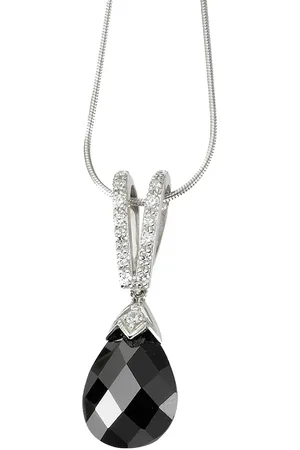 CELESTA Halskette 925/- Sterling Silber Zirkonia schwarz Charms & Kettenanhänger 1 ct Damen (76.49 € / 1 ct)