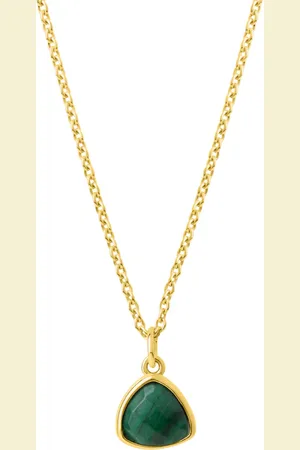 CELESTA Anhänger mit Kette 925/- Sterling Silber Malachit grün Charms & Kettenanhänger 1 ct Damen (59.99 € / 1 ct)