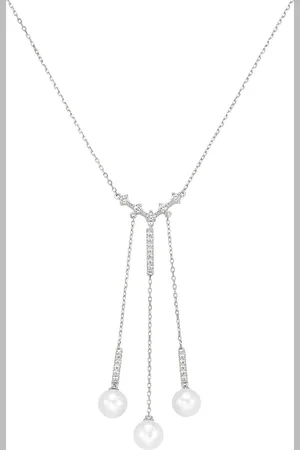Giorgio Martello Collier mit Süßwasser-Perlen und Zirkonia, 925 Ketten 1 ct (148.99 € / 1 ct)