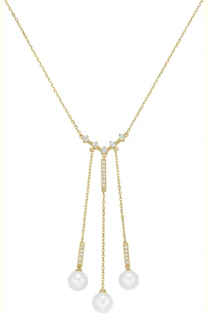 Giorgio Martello Collier mit Süßwasser-Perlen und Zirkonia, Silber 925 Ketten 1 ct (158.99 € / 1 ct)