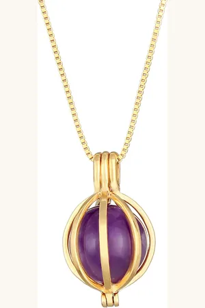 Elli Amethyst Kugel Anhänger Rund 925 Silber vergoldet Ketten 1 ct Damen (59.49 € / 1 ct)
