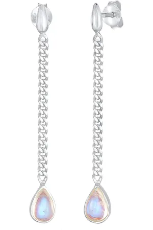 Elli Hänger Panzerkette Mondstein Tropfen 925 Silber Ohrringe 1 ct Damen (59.99 € / 1 ct)