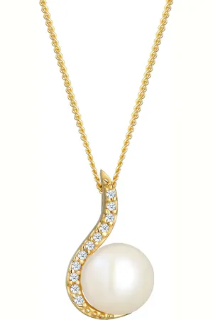 Elli DIAMONDS Klassisch Perle Diamant (0.055 ct.) 585 Gelbgold Ketten 1 ct Damen (399.99 € / 1 ct)