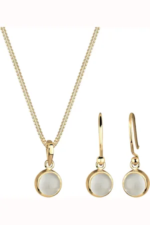 Elli Zestaw biżuterii Kette Hänger Mondstein Edelstein Chic 925 Silber Schmuck-Set 1 ct Damen (67.99 € / 1 ct)