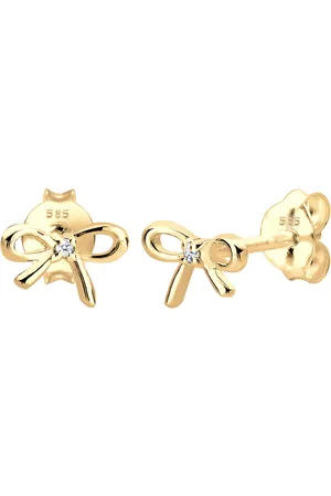 Elli DIAMONDS Schleife Klassisch Diamant (0.005 ct.) 585 Gelbgold Ohrringe 1 ct Damen (179.99 € / 1 ct)