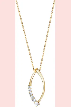 ELLEN K. Anhänger mit Kette 375/- Gold Zirkonia weiß Charms & Kettenanhänger 1 ct Damen (328.99 € / 1 ct)