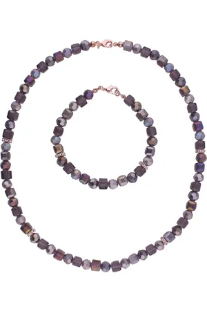 Smart Jewel Schmuckset Schmuck mit Kristallsteinen in lila und lavendel, Messing Ketten 1 ct (33.14 € / 1 ct)