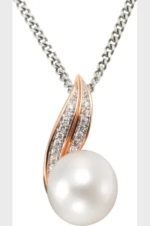 Orolino Anhänger mit Kette 585/- Gold Süßwasserzuchtperle weiß 0,08ct Charms & Kettenanhänger 1 ct Damen (858.99 € / 1 ct)