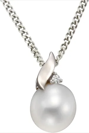 Orolino Halskette 585/- Gold Süßwasserzuchtperle weiß 0,02ct Charms & Kettenanhänger 1 ct Damen (628.99 € / 1 ct)