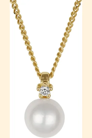 Orolino Halskette 585/- Gold Süßwasserzuchtperle Weiß 0.0300 Karat Charms & Kettenanhänger 1 ct Damen (608.99 € / 1 ct)