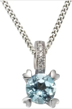 Orolino Halskette 585/- Gold Blautopas beh. blau 0,07ct Charms & Kettenanhänger 1 ct Damen (928.99 € / 1 ct)