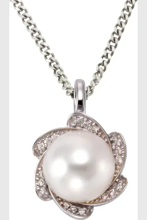 Orolino Halskette 585/- Gold Süßwasserzuchtperle weiß 0,09ct Charms & Kettenanhänger 1 ct Damen (908.99 € / 1 ct)