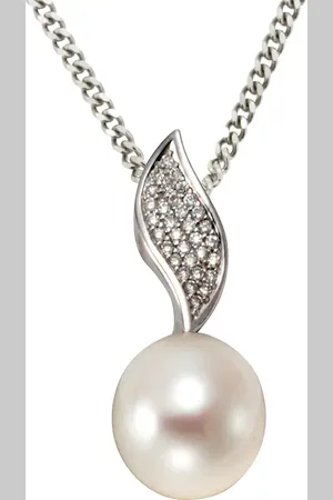 Orolino Halskette 585/- Gold Süßwasserzuchtperle weiß 0,12ct Charms & Kettenanhänger 1 ct Damen (978.99 € / 1 ct)