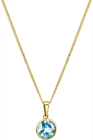 ELLEN K. Halskette 375/- Gold Blautopas blau Ketten 1 ct Damen (368.99 € / 1 ct)