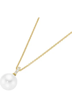 Giorgio Martello Kette mit Anhänger, Zirkonia, Muschelkern Perle, vergoldet Silber 925 Ketten 1 ct Damen (78.99 € / 1 ct)