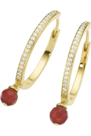 Giorgio Martello Klappcreolen mit Ziersteinen, Silber 925 Creolen 1 ct (98.99 € / 1 ct)