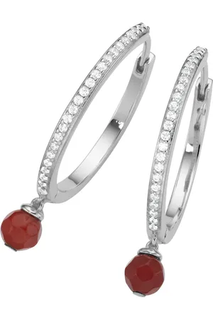Giorgio Martello Klappcreolen mit Ziersteinen, 925 Creolen 1 ct (88.99 € / 1 ct)