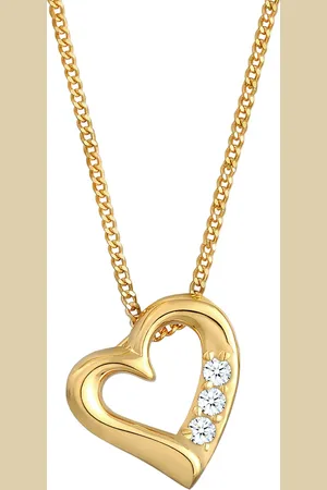 Elli DIAMONDS Herz Liebe Diamant (0.045 ct.) 585 Gelbgold Ketten 1 ct Damen (390.99 € / 1 ct)