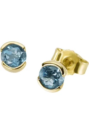 Luigi Merano Ohrstecker mit Blautopas London Blue, Gelbgold 585 Ohrringe 1 ct (258.99 € / 1 ct)