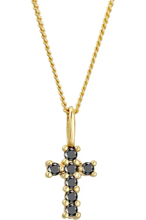Elli DIAMONDS Kreuz Schwarzer Diamant (0.105 ct.) 585er Gelbgold Ketten 1 ct Damen (329.99 € / 1 ct)