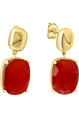 CELESTA Ohrhänger 925/- Sterling Silber Chalcedon rot Creolen 1 ct Damen (99.99 € / 1 ct)