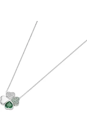 Giorgio Martello Collier Mittelteil Kleeblatt, Zirkonia und Kristallsteine, Silber 925 Ketten 1 ct Damen (98.99 € / 1 ct)