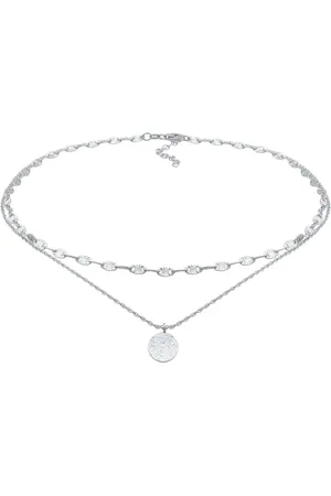 Elli Choker Layer Vintage Plättchen Anhänger 925 Silber Ketten 1 ct Damen (59.99 € / 1 ct)