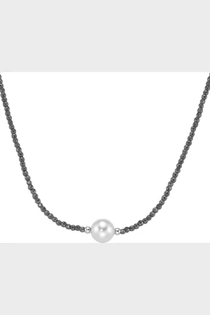 Smart Jewel Collier mit Edelstein-Kugeln + Muschelkern-Perle, 925 Ketten 1 ct (41.64 € / 1 ct)