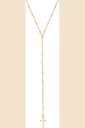 Eastside Halskette Kreuz Edelstahl in Gelbgold Ketten 1 ct Damen (27.99 € / 1 ct)
