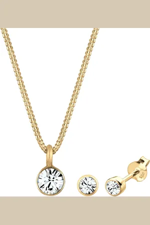 Elli Schmuckset Kette Stecker Kristalle 925er Silber Schmuck-Set 1 ct Damen (79.99 € / 1 ct)