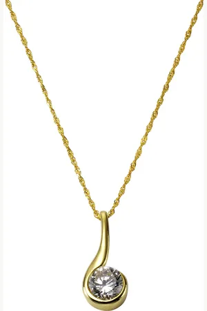 CELESTA Halskette 375/- Gold Zirkonia weiß Charms & Kettenanhänger 1 ct Damen (279.64 € / 1 ct)