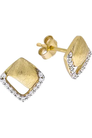 ELLEN K. Ohrstecker 585/- Gold Zirkonia weiß Ohrringe 1 ct Damen (378.99 € / 1 ct)