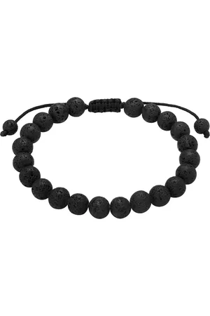True Rebels Armband aus Edelstahl in Schwarz mit Lavastein Armbänder & Armreife 1 ct Herren (29.99 € / 1 ct)