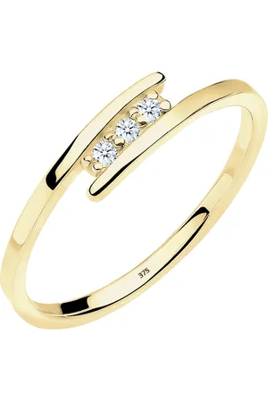 Elli DIAMONDS Verlobungsring Trio Diamant 0.045 ct. 375 Gelbgold Ringe 1 ct Damen (195.49 € / 1 ct)
