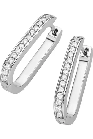 Giorgio Martello Klappcreolen ovale Form, mit Zirkonia, 925 Creolen 1 ct Damen (58.99 € / 1 ct)