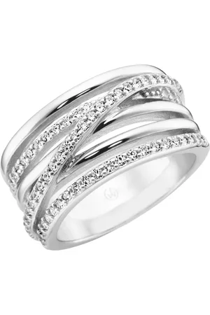 Giorgio Martello Ring 6-reihig mit Zirkonia, Silber 925 Ringe 1 ct Damen (138.99 € / 1 ct)