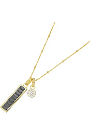Giorgio Martello Kette mit Anhänger 2-tlg., Zirkonia weiß+schwarz, vergoldet Silber 925 Ketten 1 ct Damen (128.99 € / 1 ct)
