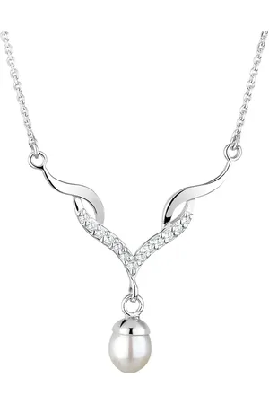 Elli Halskette Collier Festlich Perle Zirkonia 925 Silber Ketten 1 ct Damen (79.99 € / 1 ct)
