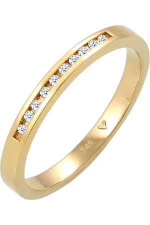 Elli DIAMONDS Verlobung Bandring Diamant (0.05 ct.) 585 Gelbgold Ringe 1 ct Damen (399.99 € / 1 ct)