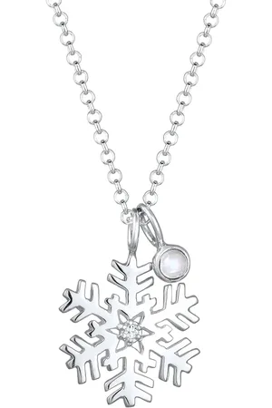 Elli Halskette Schneeflocke Mondstein Kristalle Silber Ketten 1 ct Damen (49.89 € / 1 ct)