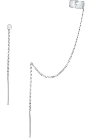 Elli Ohrringe Earcuff mit Kette Durchzieher Plättchen 925 Silber 1 ct Damen (29.74 € / 1 ct)
