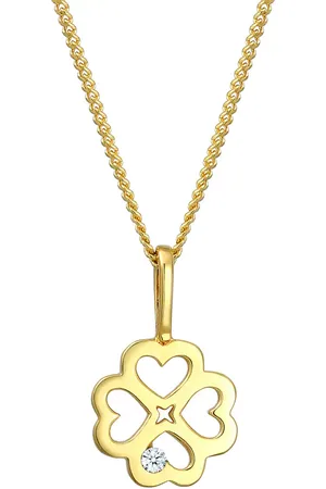 Elli DIAMONDS Kleeblatt Glücksbringer Diamant 585 Gelbgold Ketten 1 ct Damen (329.99 € / 1 ct)