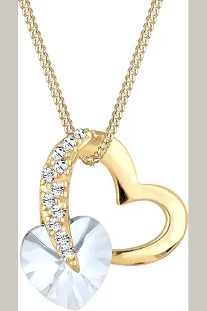 Elli Herz Glamourös Kristall 925 Silber Ketten 1 ct Damen (69.99 € / 1 ct)